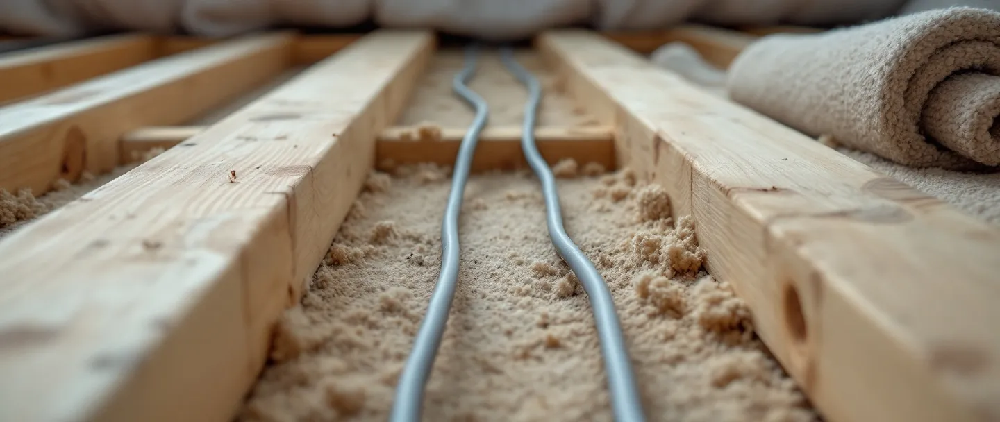 Floorboards lifted to run new cables along the joists with minimal disruption